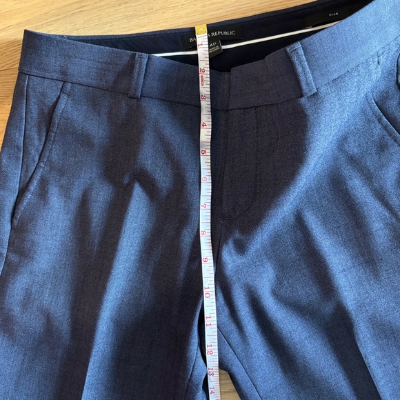 Banana Republic Lightweight Wool Navy Pants Ryan Slim Straight Size 4 Petite - Picture 6 of 7